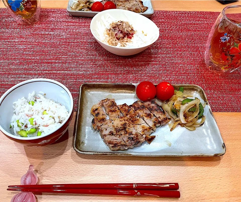 豚肉の塩麹焼きと森田家の夏ご飯|STMさん