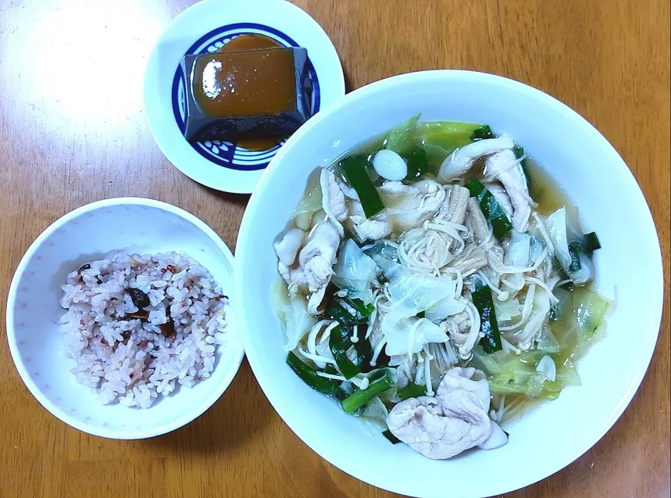 ７月２９日　豚しゃぶと野菜の旨だし煮　胡麻豆腐|いもこ。さん