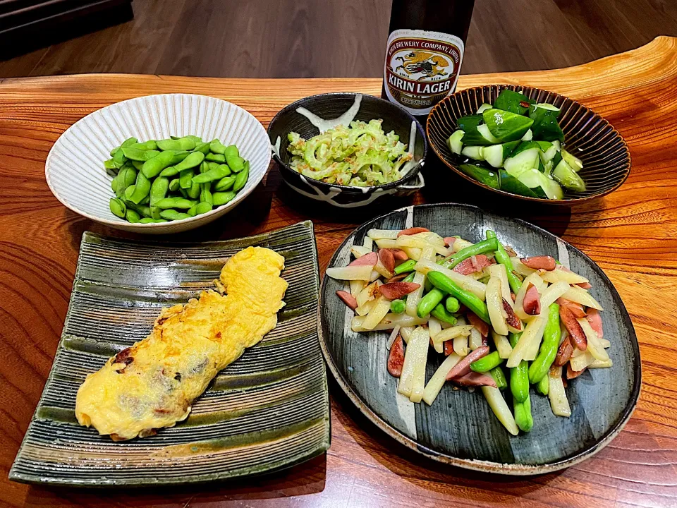 Snapdishの料理写真:2021.7.29 鰻巻き🍻🍻🍻|ゆみずさん