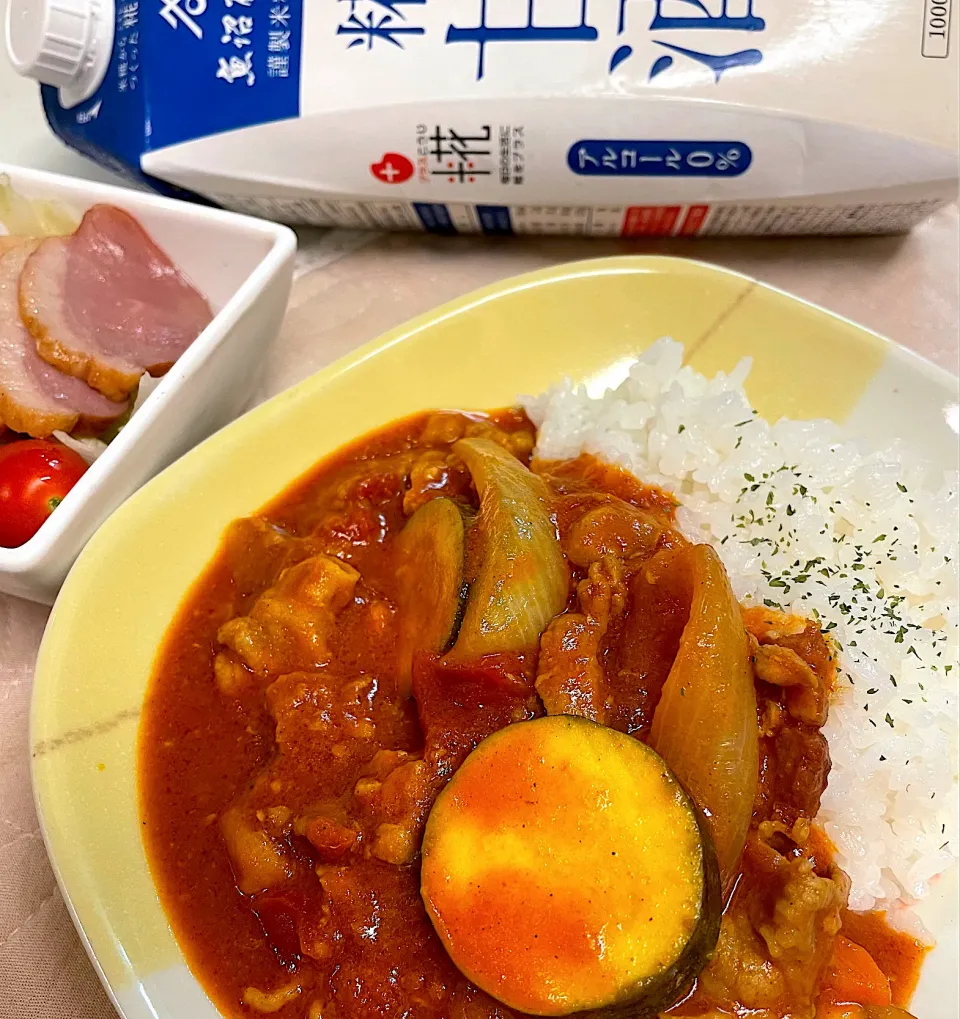 冷蔵庫残り物で麹たっぷりトマトカレー|だまさん