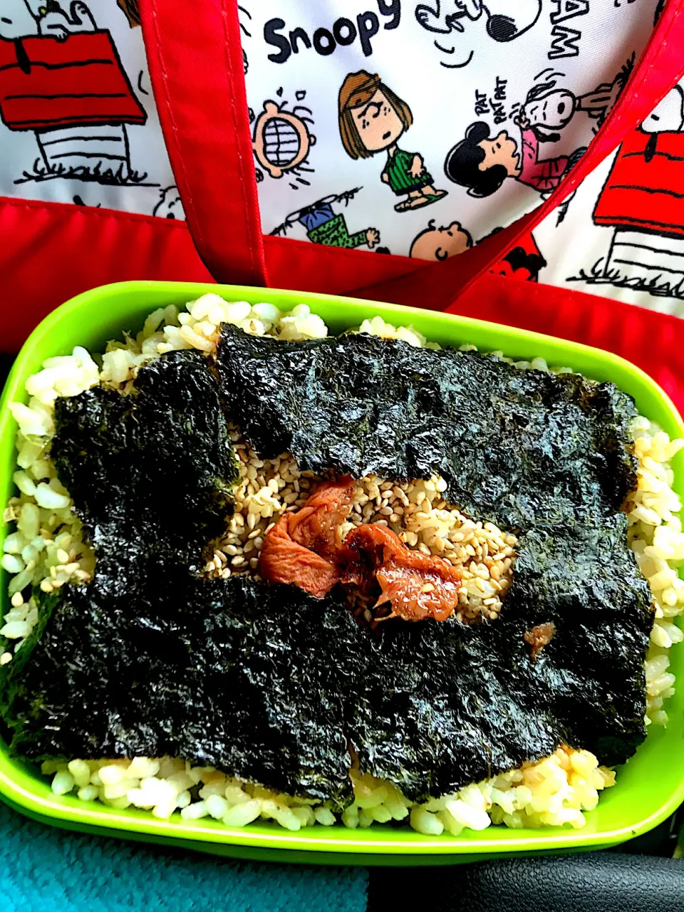 #昼飯　ロウカット玄米梅ゴマ海苔段々弁当|ms903さん