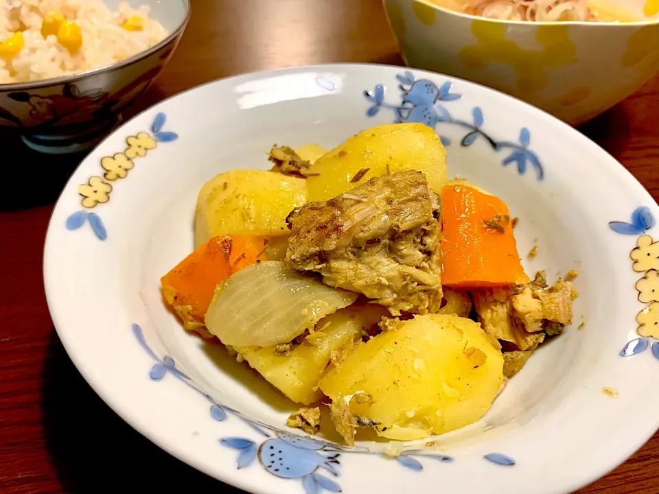 カレー風味の鯖じゃが|かなっぺさん