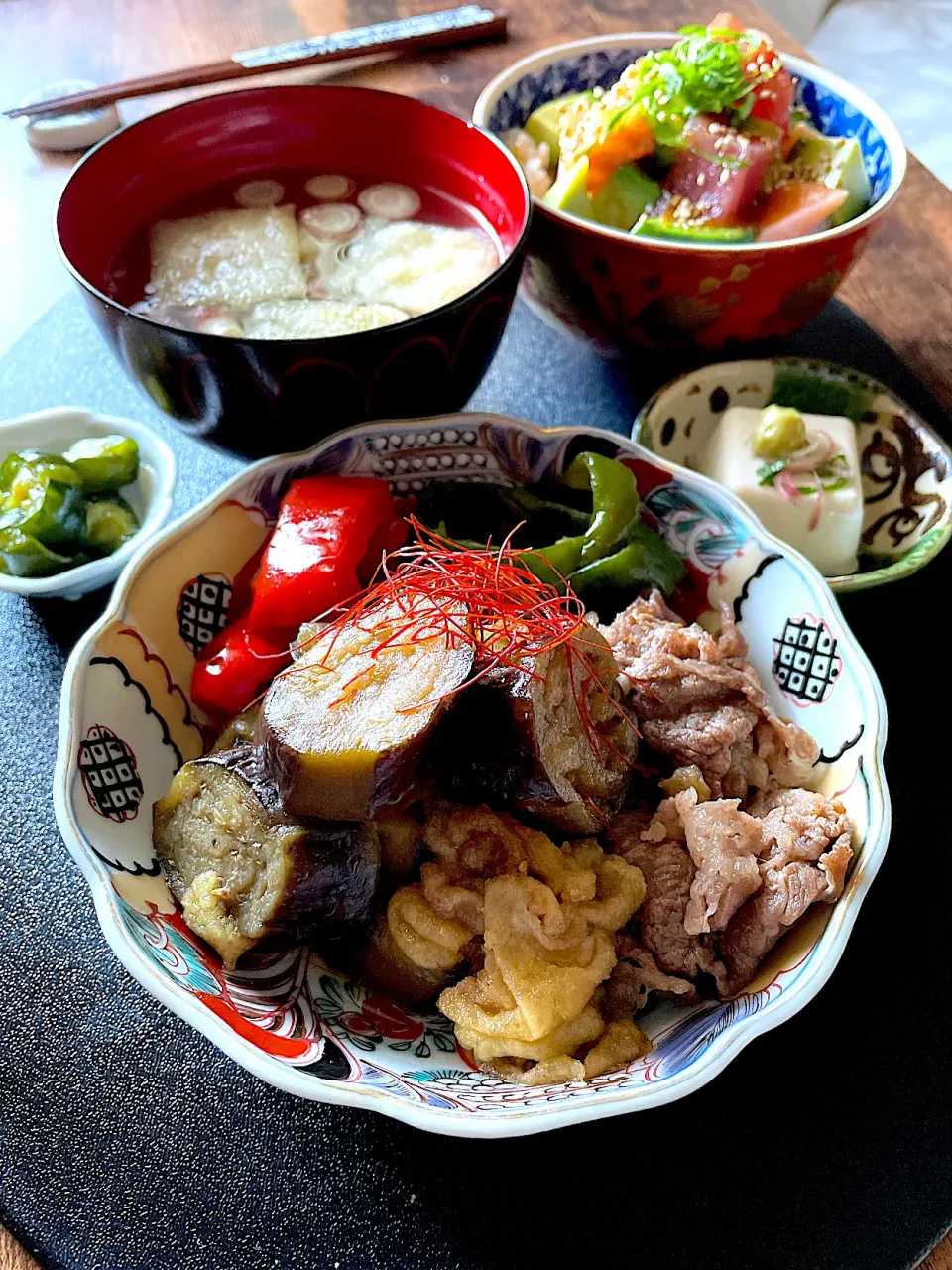 ♡♡お誕生日おめでとう♡♡〜ばろんさんの料理 なすと松山揚げの煮物🍆💕|とんちんさん