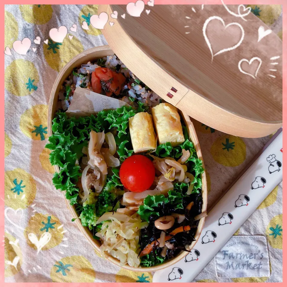 Snapdishの料理写真:８／２ ｍｏｎ 和風キノコハンバーグ弁当🍴|rinaronarさん