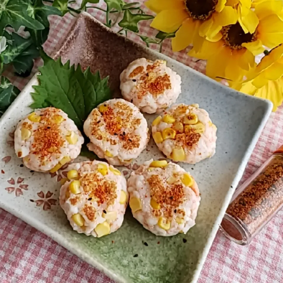 はんぺんと明太子の焼き団子|小豆🌼さん