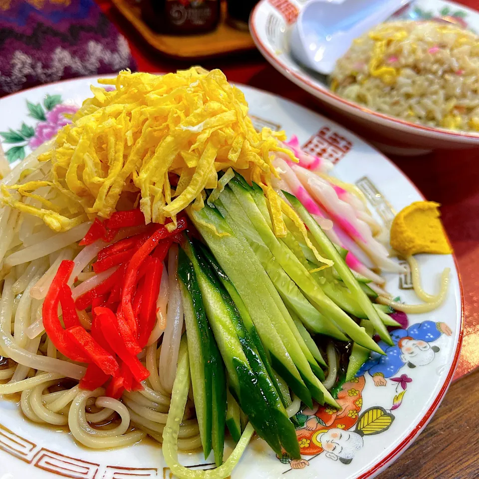 冷し中華と半チャーハン@健楽(月島)|塩豚骨さん