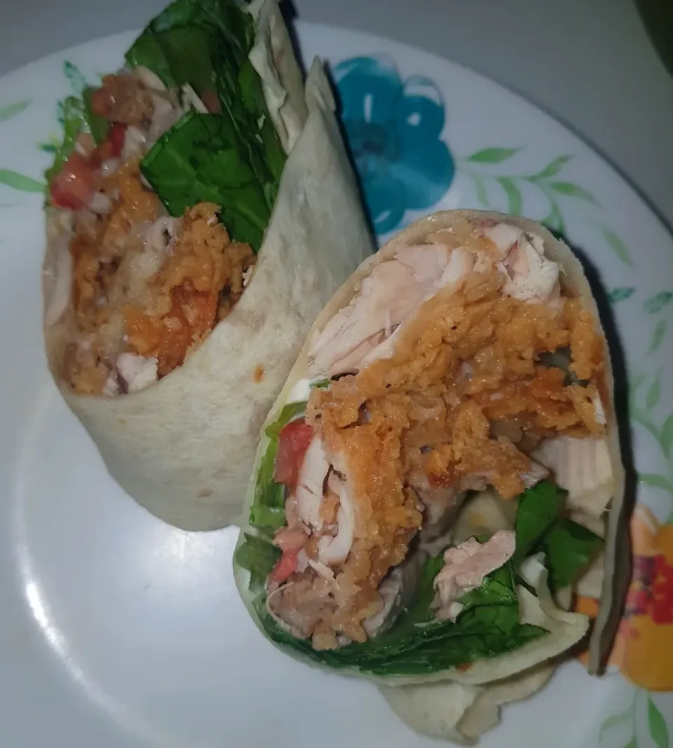 tortilla chicken wrap|patcookingfeverパットさん