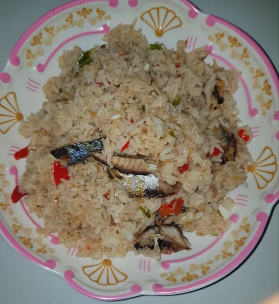 fried rice with mackerel fish|patcookingfeverパットさん