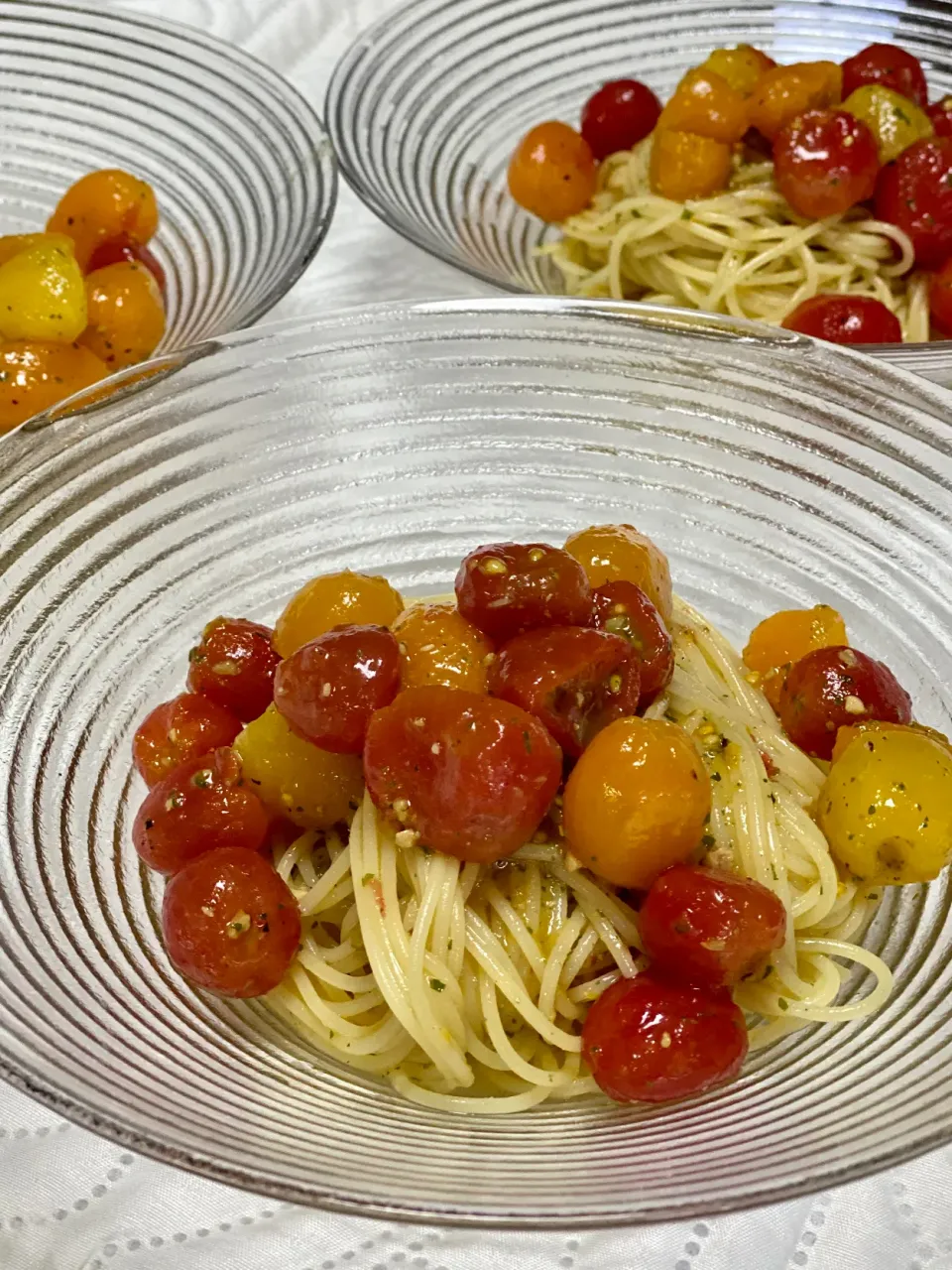 ミニトマトの冷製パスタ|富士子🍒🐰🍓さん