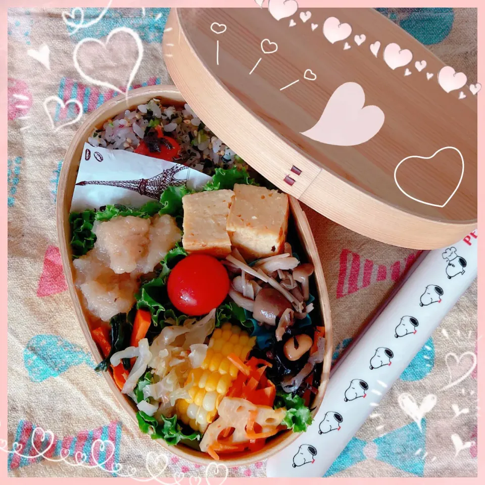 Snapdishの料理写真:８／４ ｗｅｄ 鶏胸肉とレンコンのみぞれ煮弁当🍴|rinaronarさん