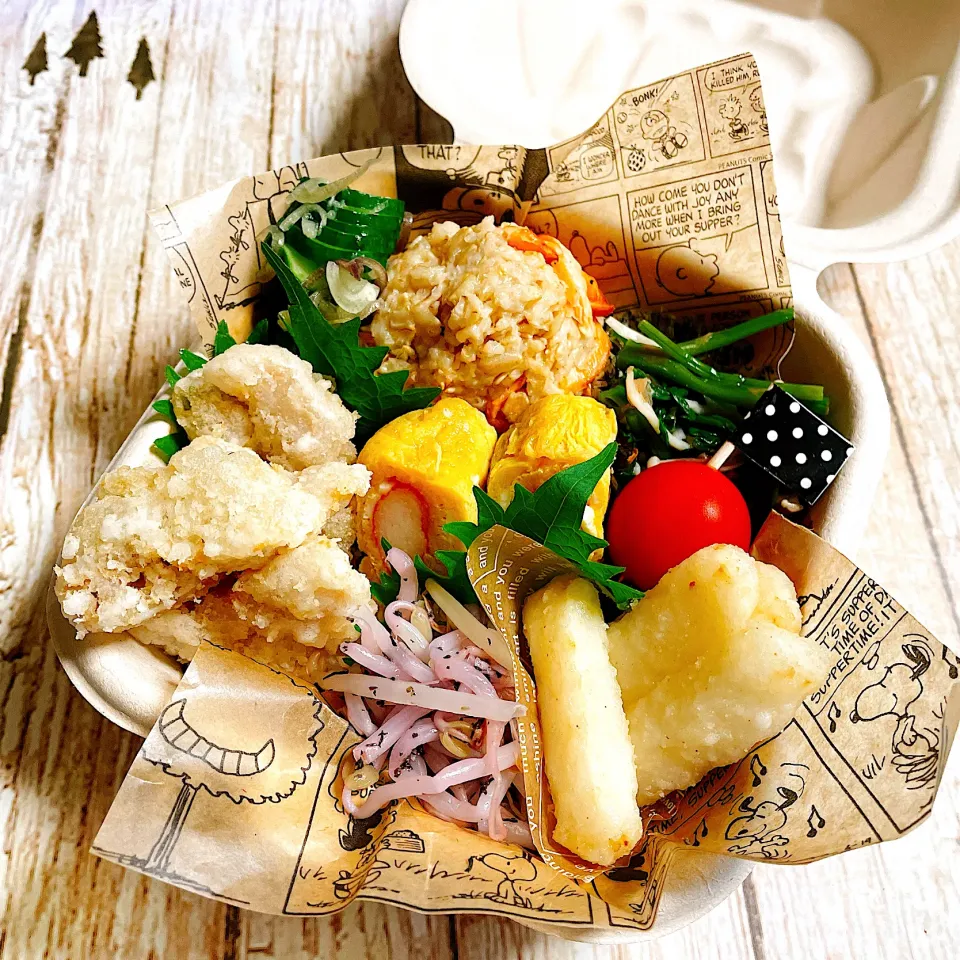 Snapdishの料理写真:🙂ラーメンたれ唐揚げ弁当🙂|Laniさん