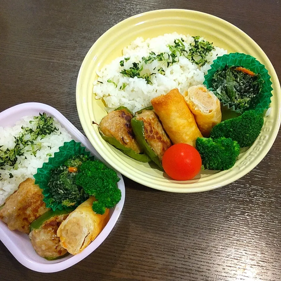 Snapdishの料理写真:肉詰めピーマン弁当🍱|Rieさん