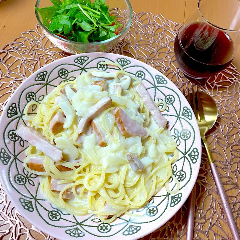 ハムクリームスパゲッティ🍝|かなママさん