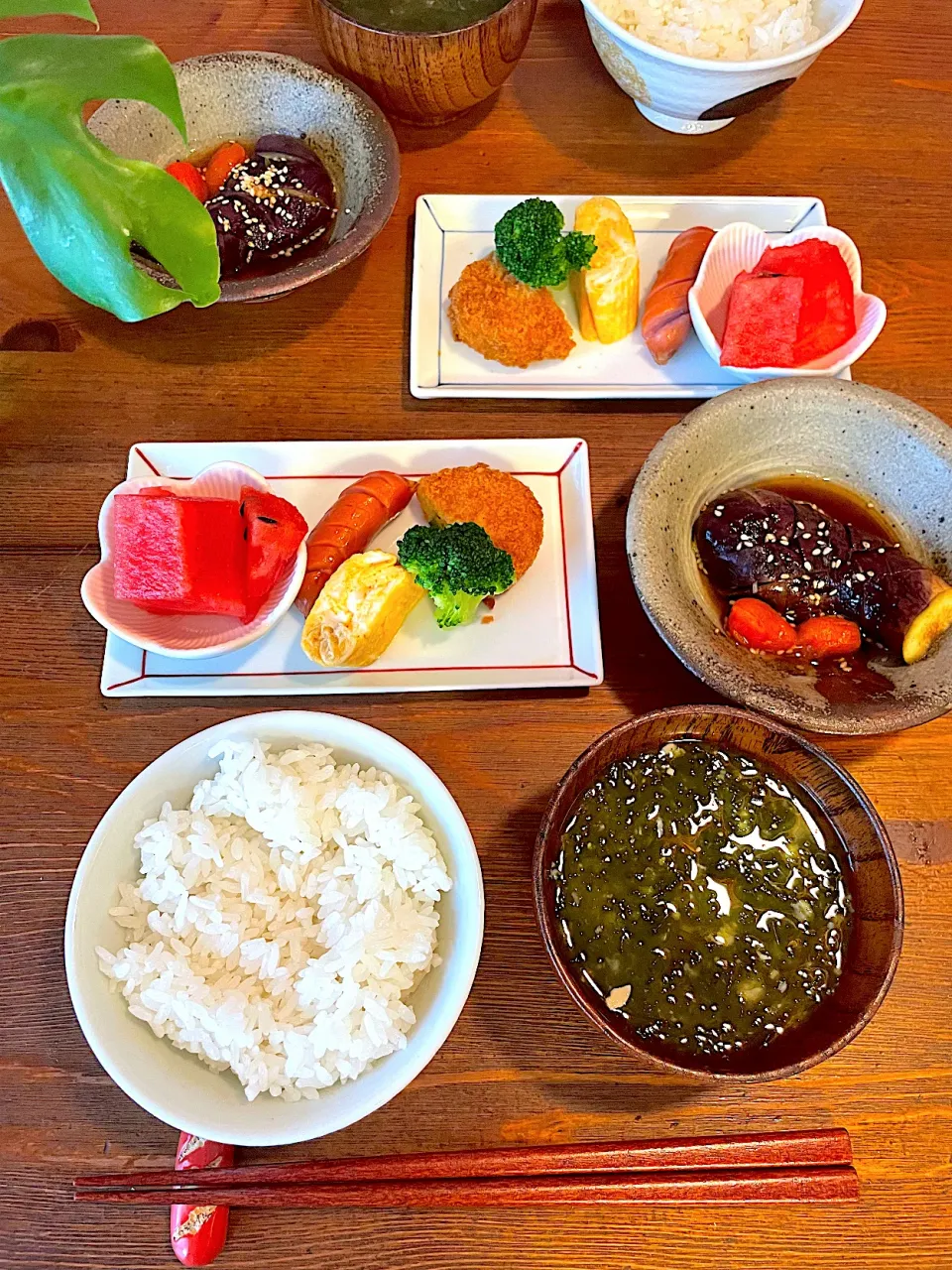 ナスの煮浸し、あおさのお味噌汁|ＭＡＲＵＥ家の食卓さん