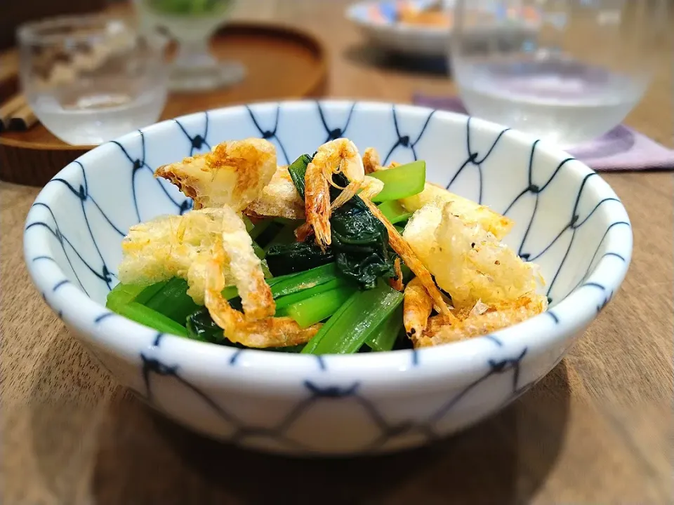 小松菜と揚げ 桜海老の酢の物|古尾谷りかこさん