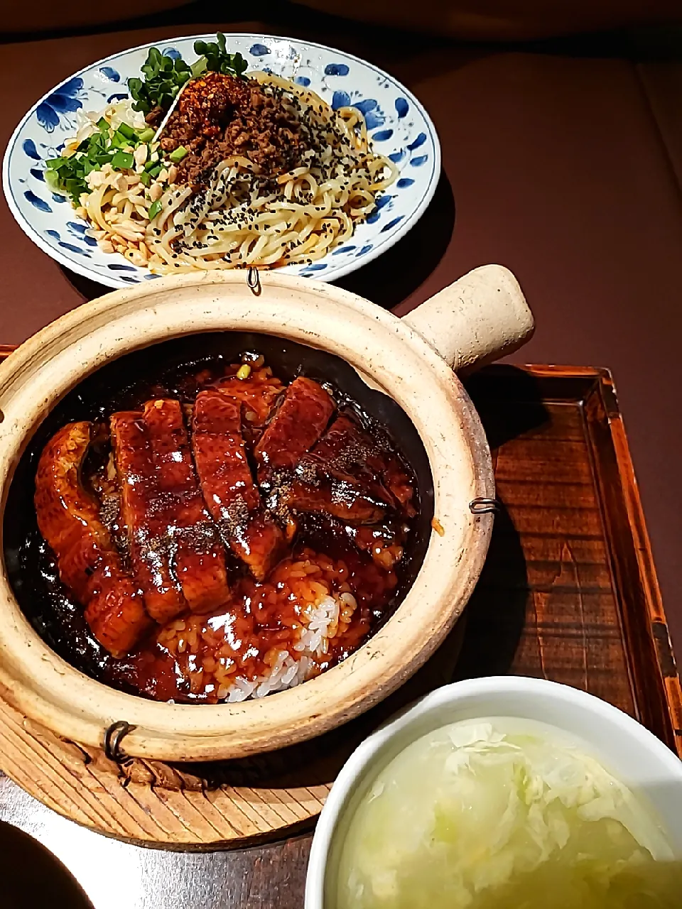 鰻土鍋ごはん、冷やし黒ごま担担麺|aiさん