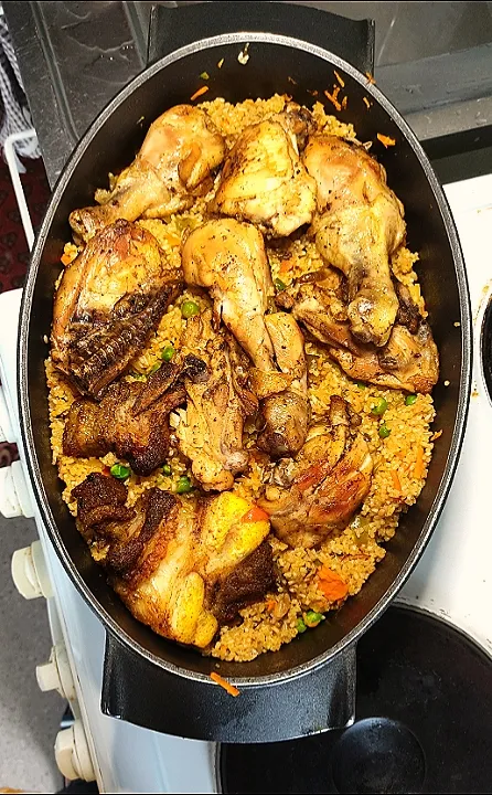 Fried rice and chicken|kadijatuさん