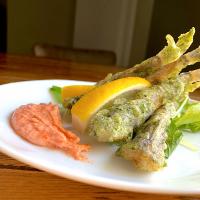 メヒカリの磯辺揚げ〜明太マヨ付きだよ