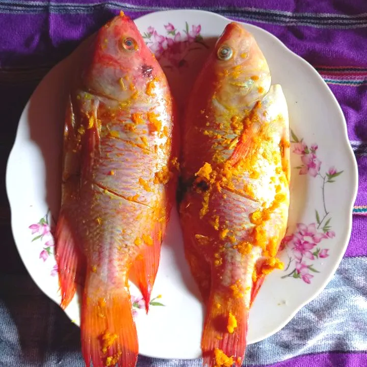 Snapdishの料理写真:Nila merah bumbu kuning siap goreng|arieさん