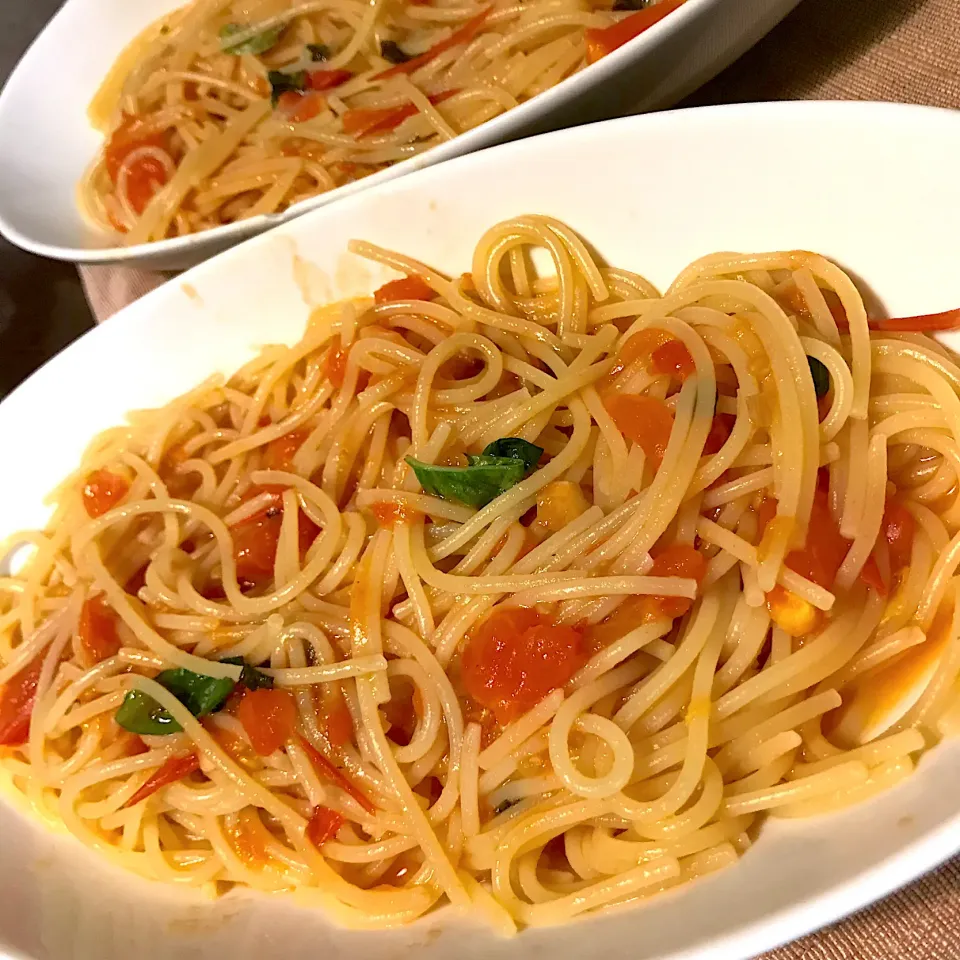 トマトとバジル🍅のパスタ|純さん