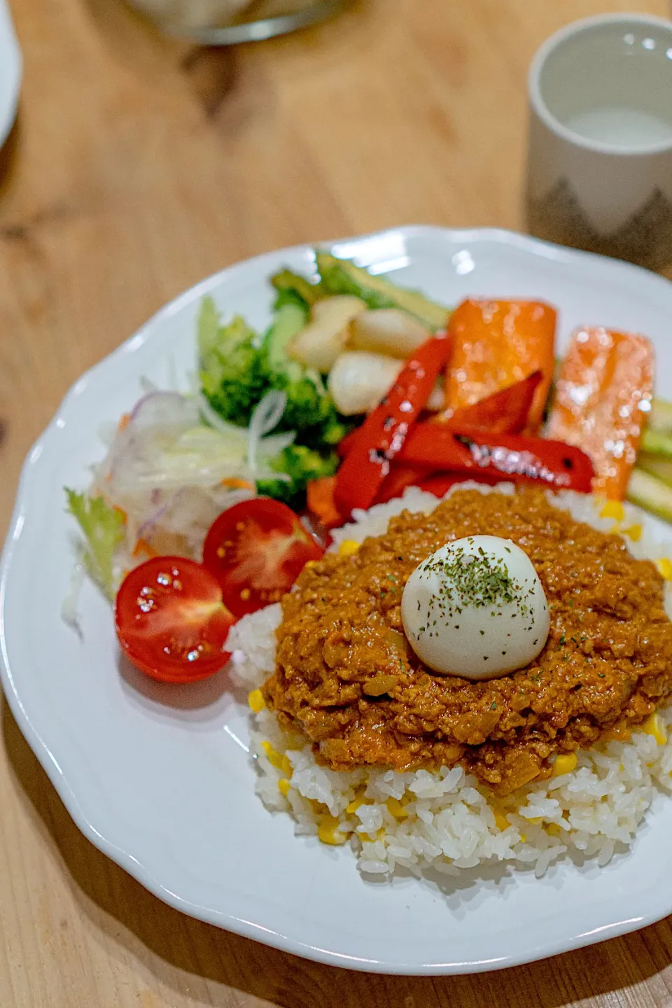 Snapdishの料理写真:キーマカレーと焼き野菜プレート|kayokoさん