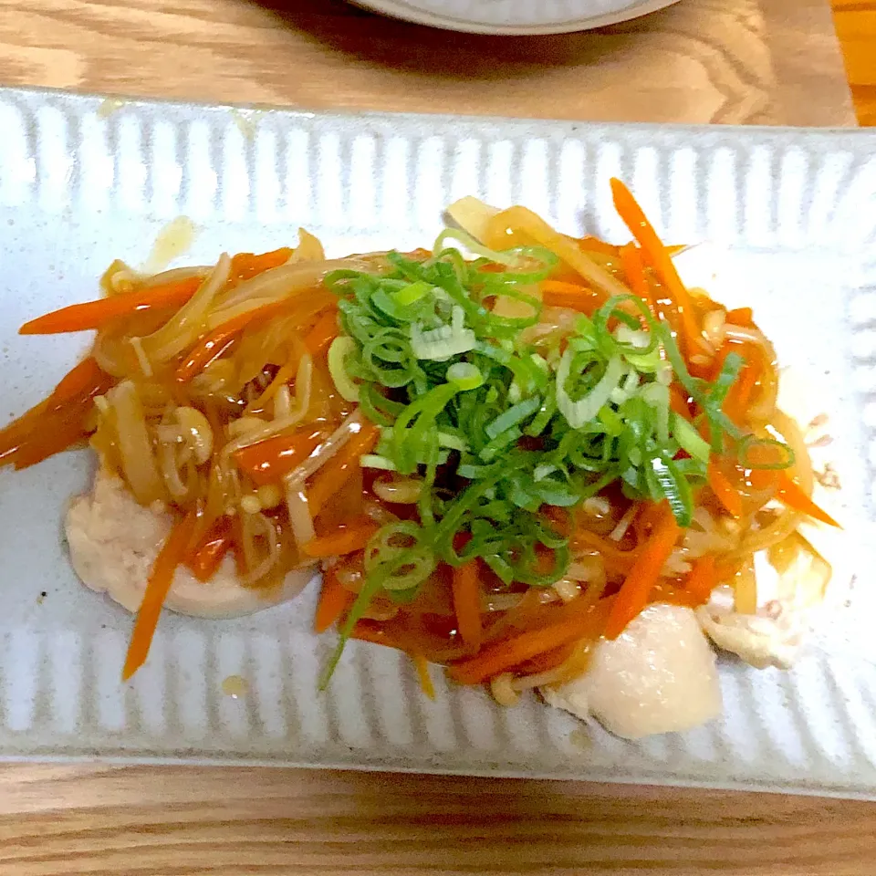 意外と美味しかった！鶏むね肉のハム？風の野菜あんかけ|KKOさん