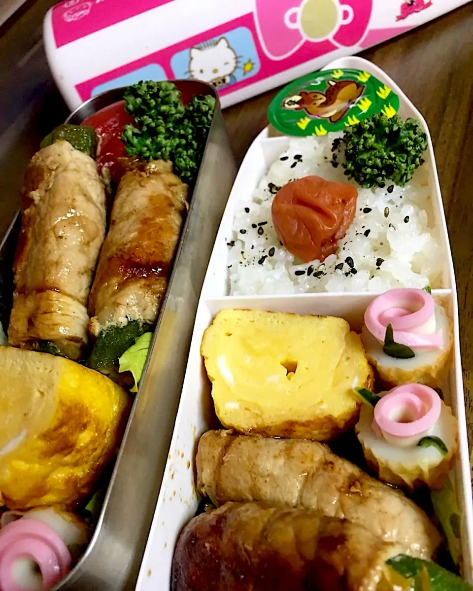 Snapdishの料理写真:薔薇かまぼこ入り弁当|みやちゃんさん