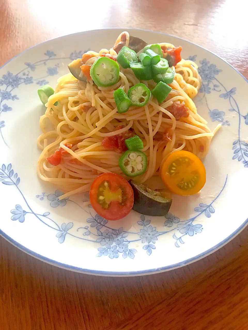 頂き物の夏野菜冷製パスタ🍝|Iggywiggyさん