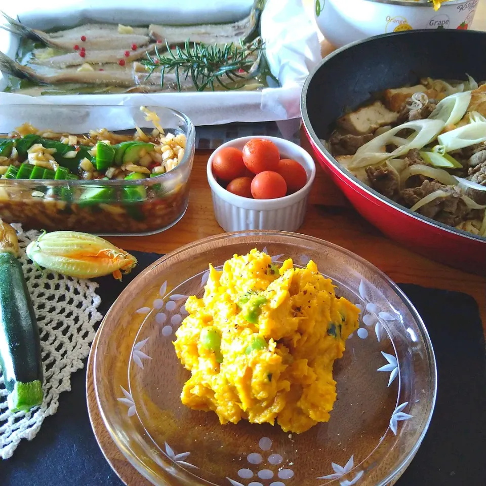 Snapdishの料理写真:かぼちゃサラダ🥗オイ×マヨソース|とまと🍅さん