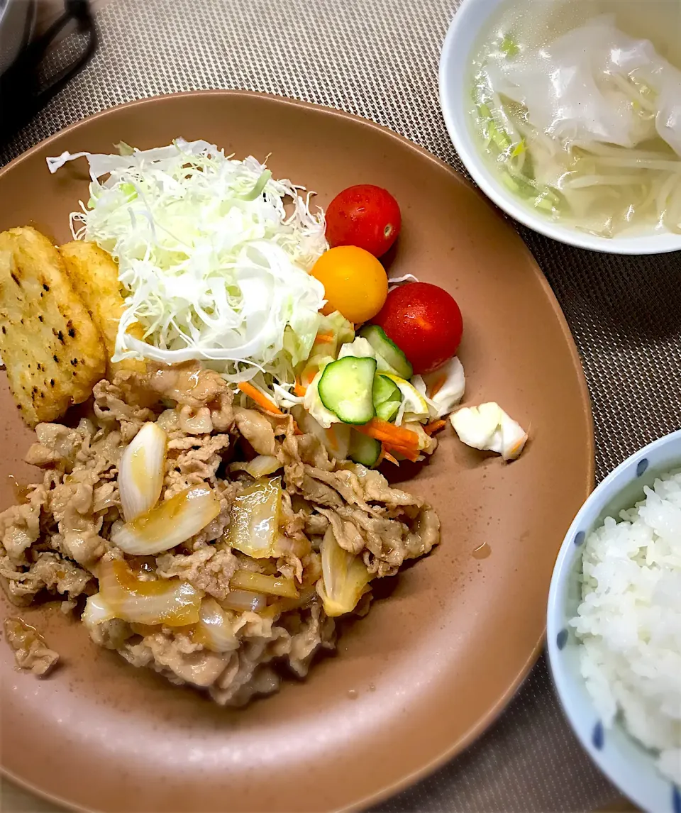 生姜焼き定食|真珠きょうだいママさん