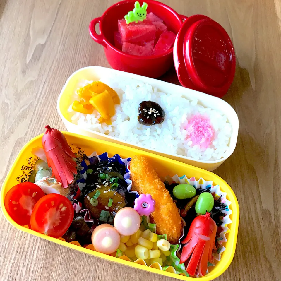 Snapdishの料理写真:小4女子の学童弁当🍙|ちぃさん