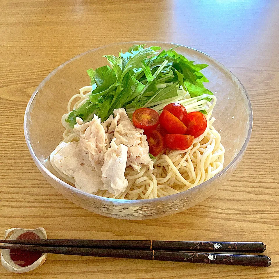 ゆず塩だしそうめんでランチ|ツインうさぎさん