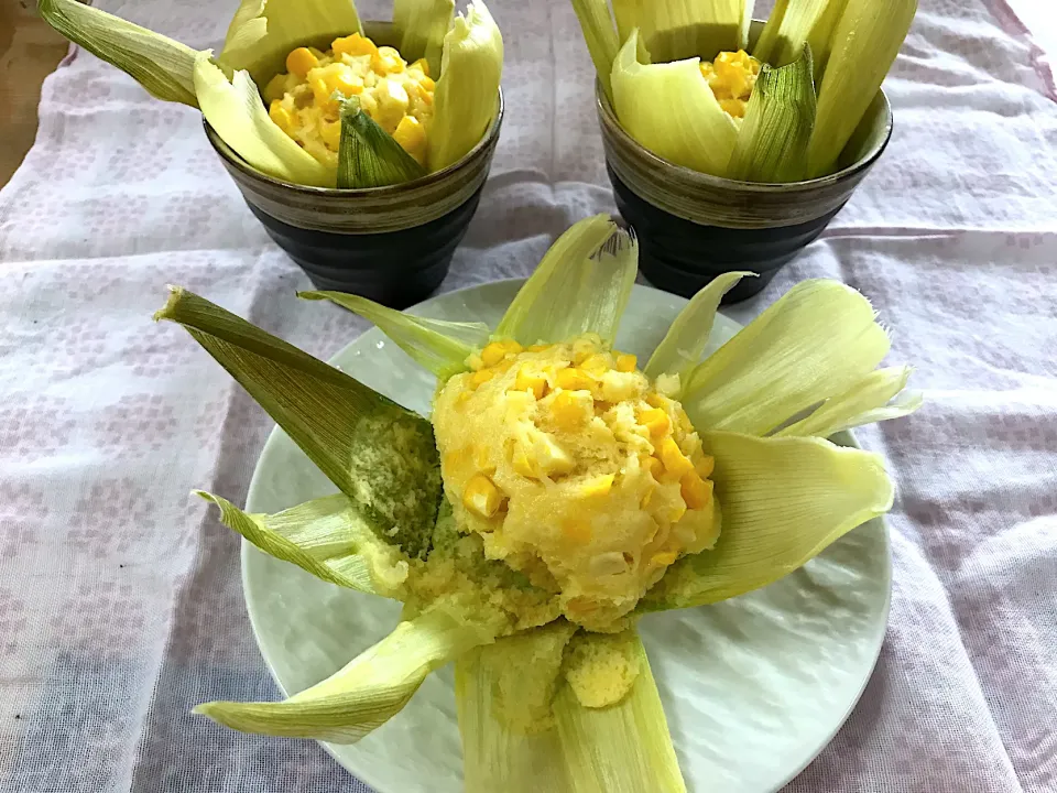 Snapdishの料理写真:るん♪さんの料理 とうもろこし蒸しパン🌽♪|えいぽんさん