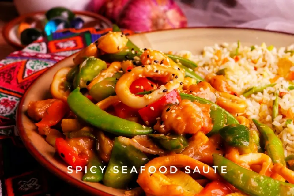 spicy seafood saute|Tushinさん