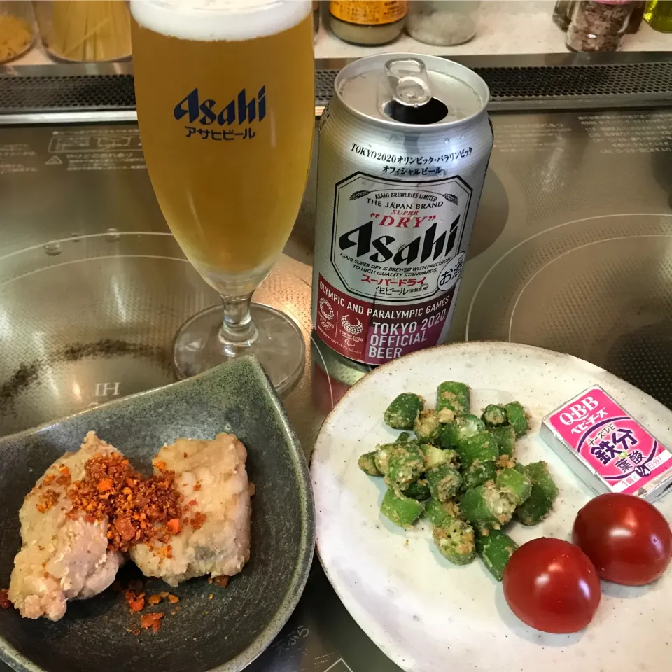 クリスピーチキン味の唐揚げで家飲み|sanaeさん