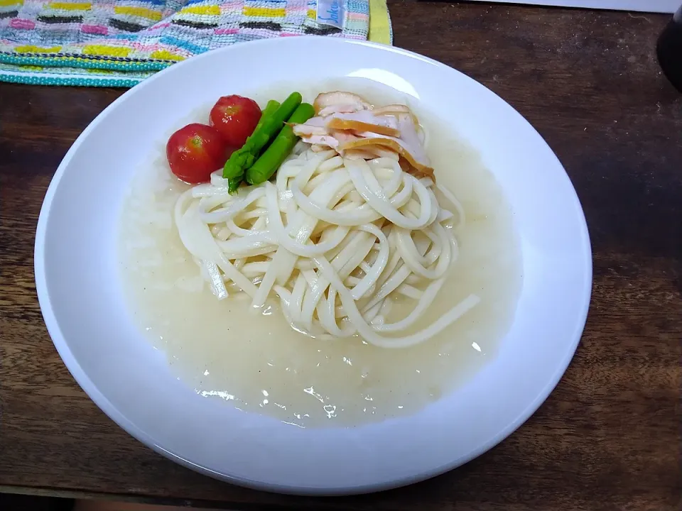 シチリア産レモンの冷たいジュレスープを使って、おしゃれなうどん|にんにくと唐辛子が特に好き❤️(元シャリマー)さん