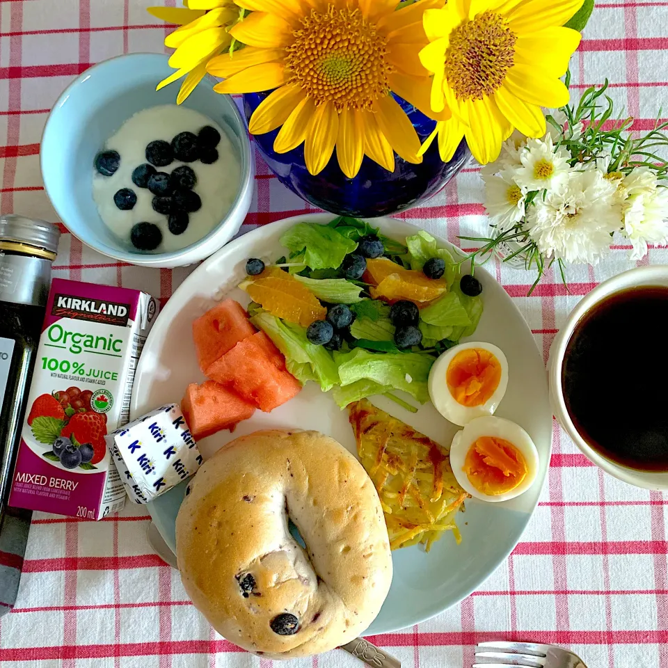 Snapdishの料理写真:🌼花とモーニングプレート🌼|あっちゃんさん