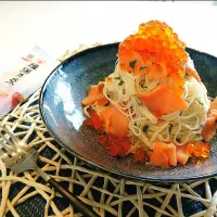 スモークサーモンといくらのそうめんカッペリーニ|大阪おかんシェフさん