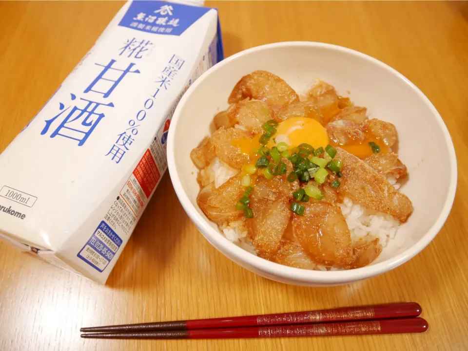 鯛の漬け丼　麹甘酒と醤油で漬けました♪|るんるんさん