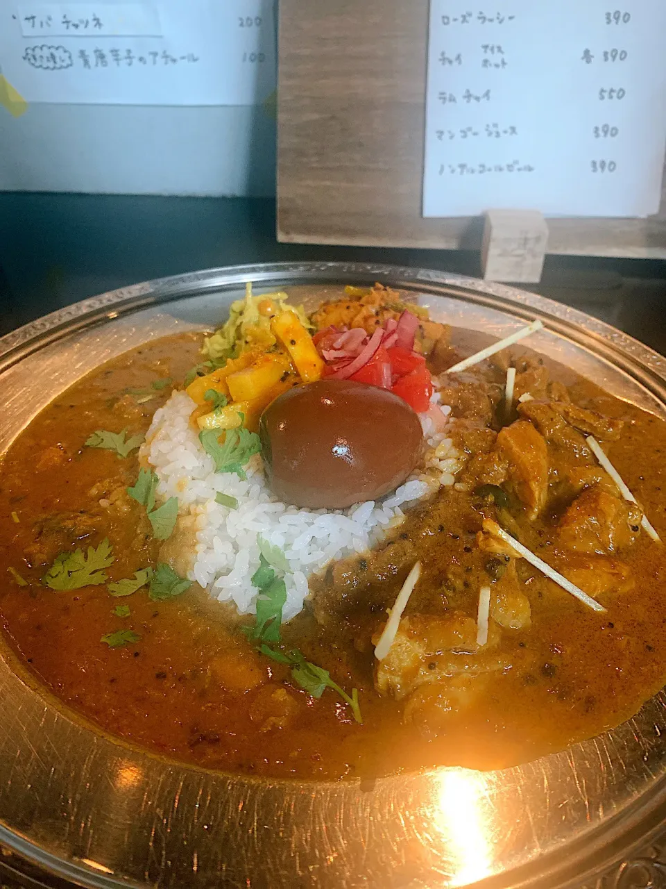 本町 百薫香辛食堂 南インド風チキンカレー ¥900 トッピング台湾煮卵¥100 2021.08.14|papicoさん