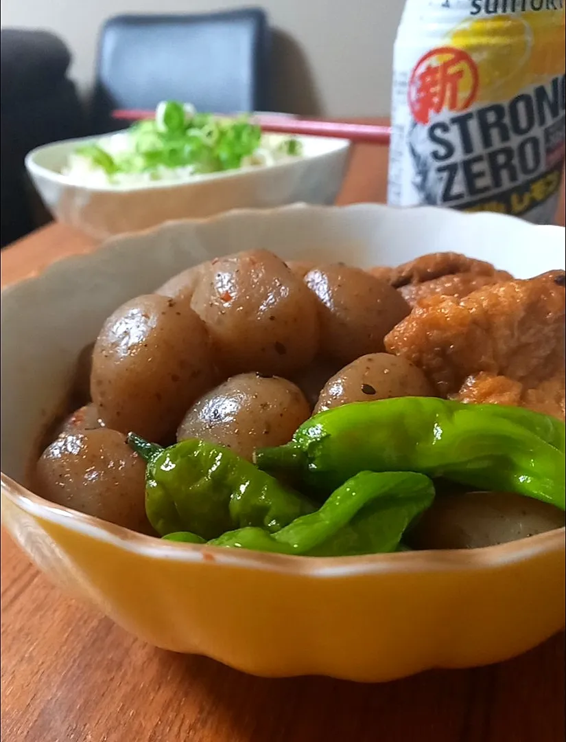 玉こんにゃくと油揚げのうまかばい煮|まりおさん