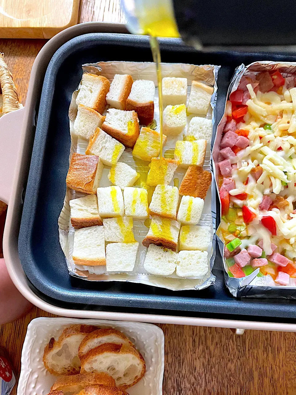 Snapdishの料理写真:ホットプレートでパンクルトン作り|sonokoさん