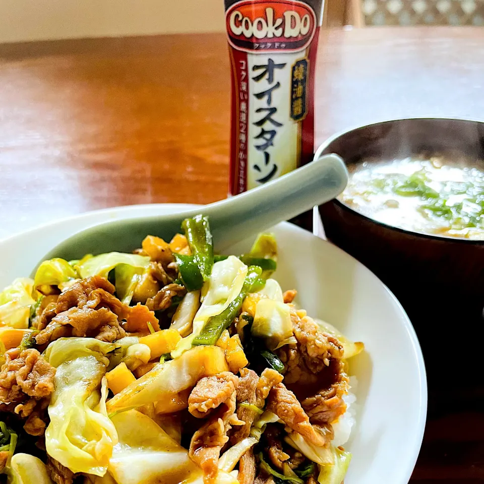 豚肉とキャベツの旨煮あんかけご飯|ちゃいさん