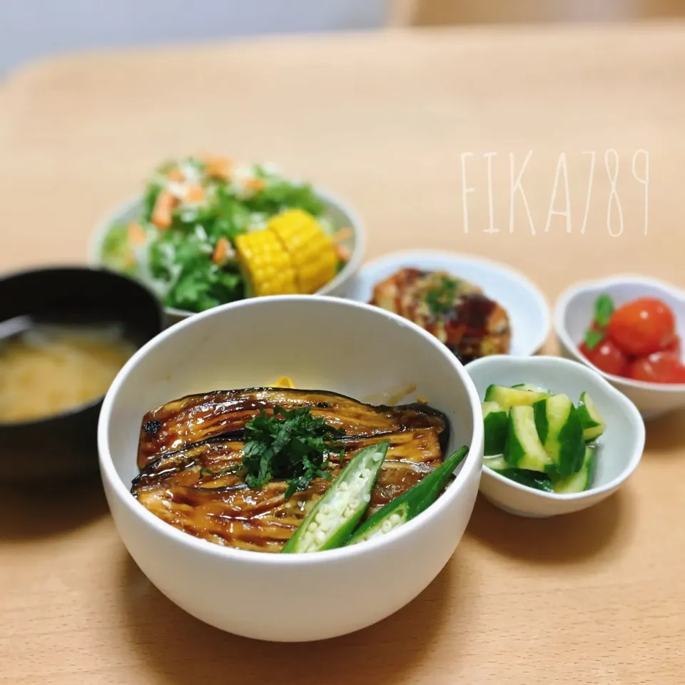 レオンさんの料理 茄子蒲焼き弁当　からの　茄子の蒲焼丼|FIKA789さん