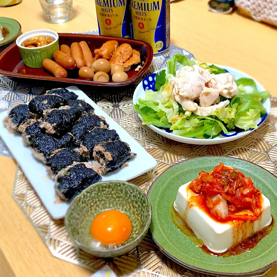 Snapdishの料理写真:プレモルで乾杯する日曜日🍻|ツインうさぎさん