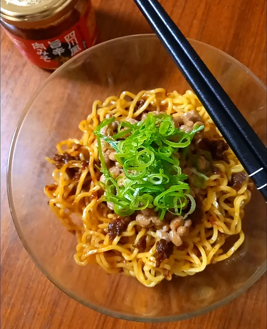 Snapdishの料理写真:肉味噌納豆まぜそば|まりおさん