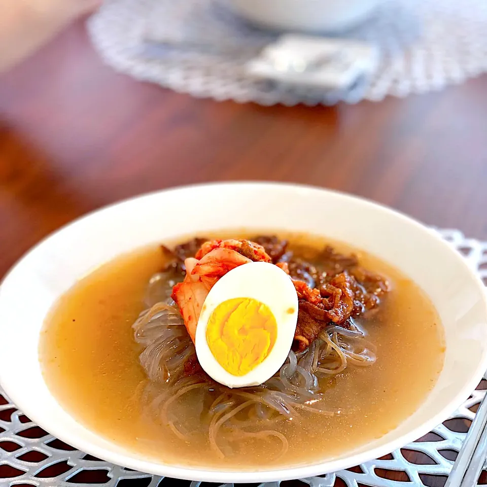 Snapdishの料理写真:韓国春雨で韓国冷麺|marumoさん