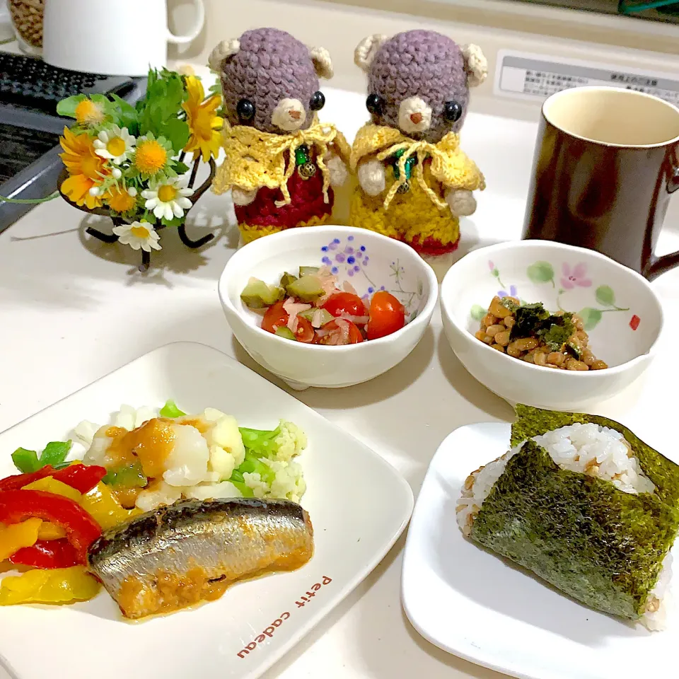 Snapdishの料理写真:お昼ごはん炊きたて( ´ ▽ ` )|chagashiさん