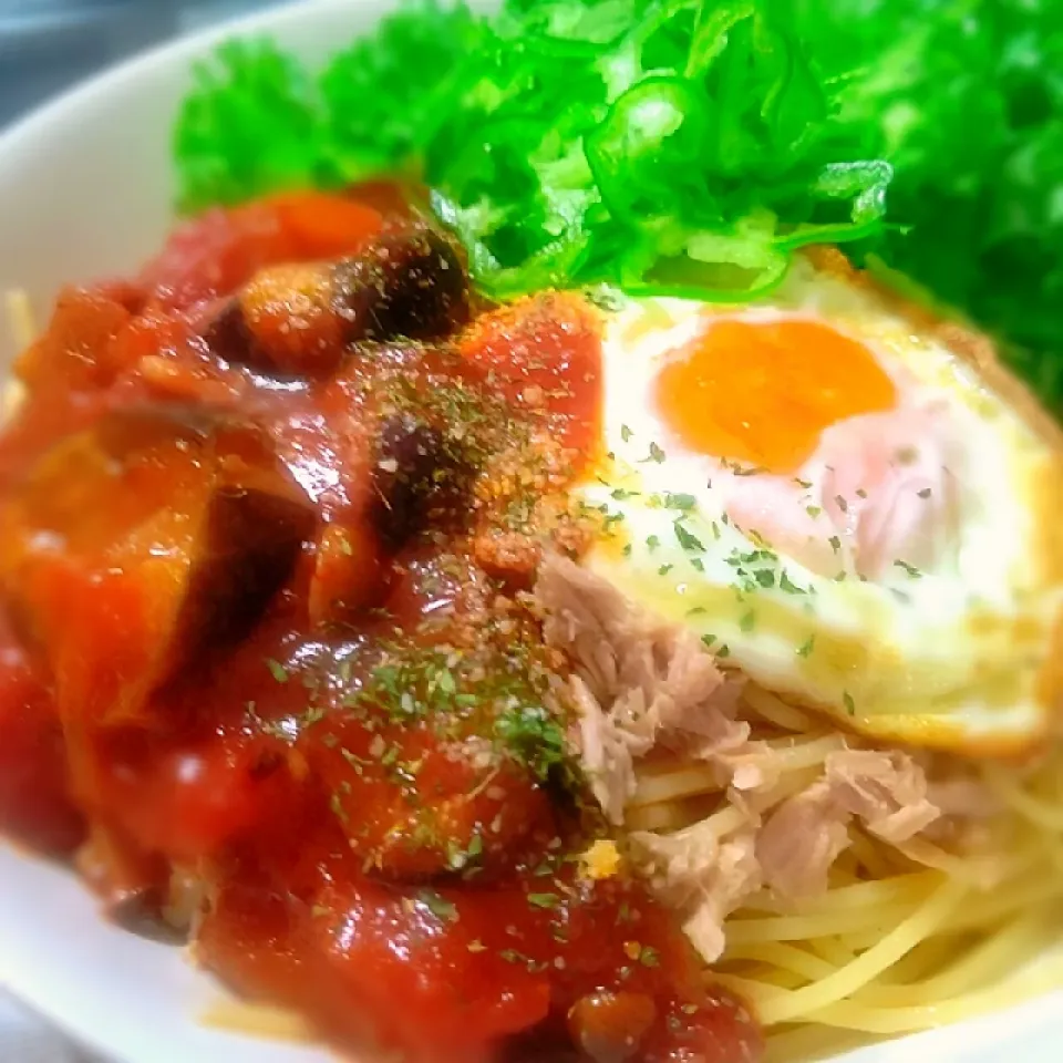 茄子とツナのトマトソースパスタ～♪♪|砂糖味屋キッチンさん