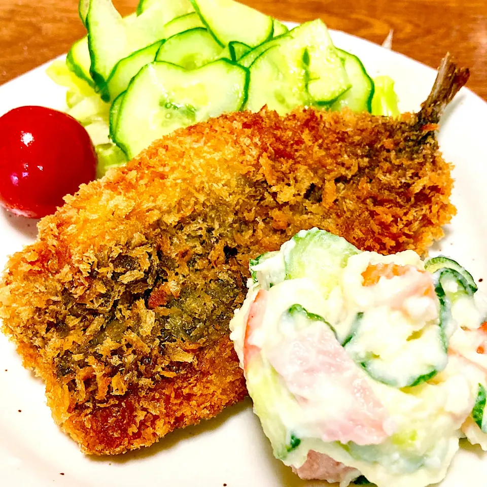 鰯のフライ✨ポテトサラダ添え🥗|まいりさん